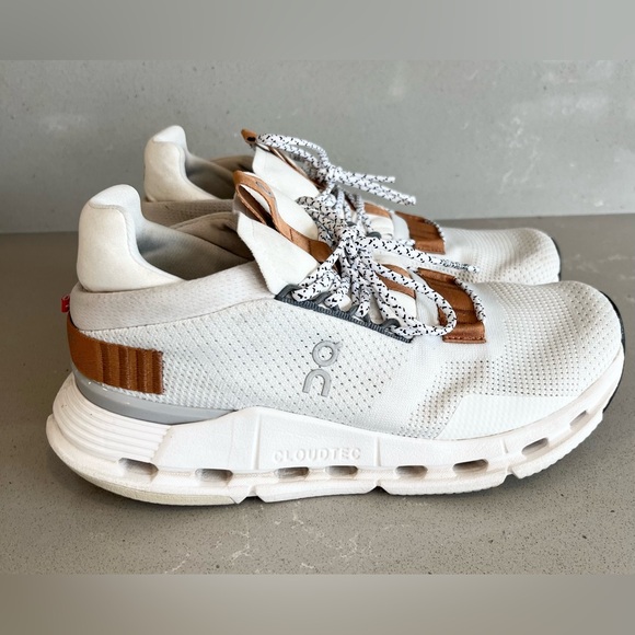 On Running Men's White and Tan Sneakers - Picture 3 of 13